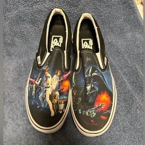 Rare Vans Black Star Wars Slip-On Loafers